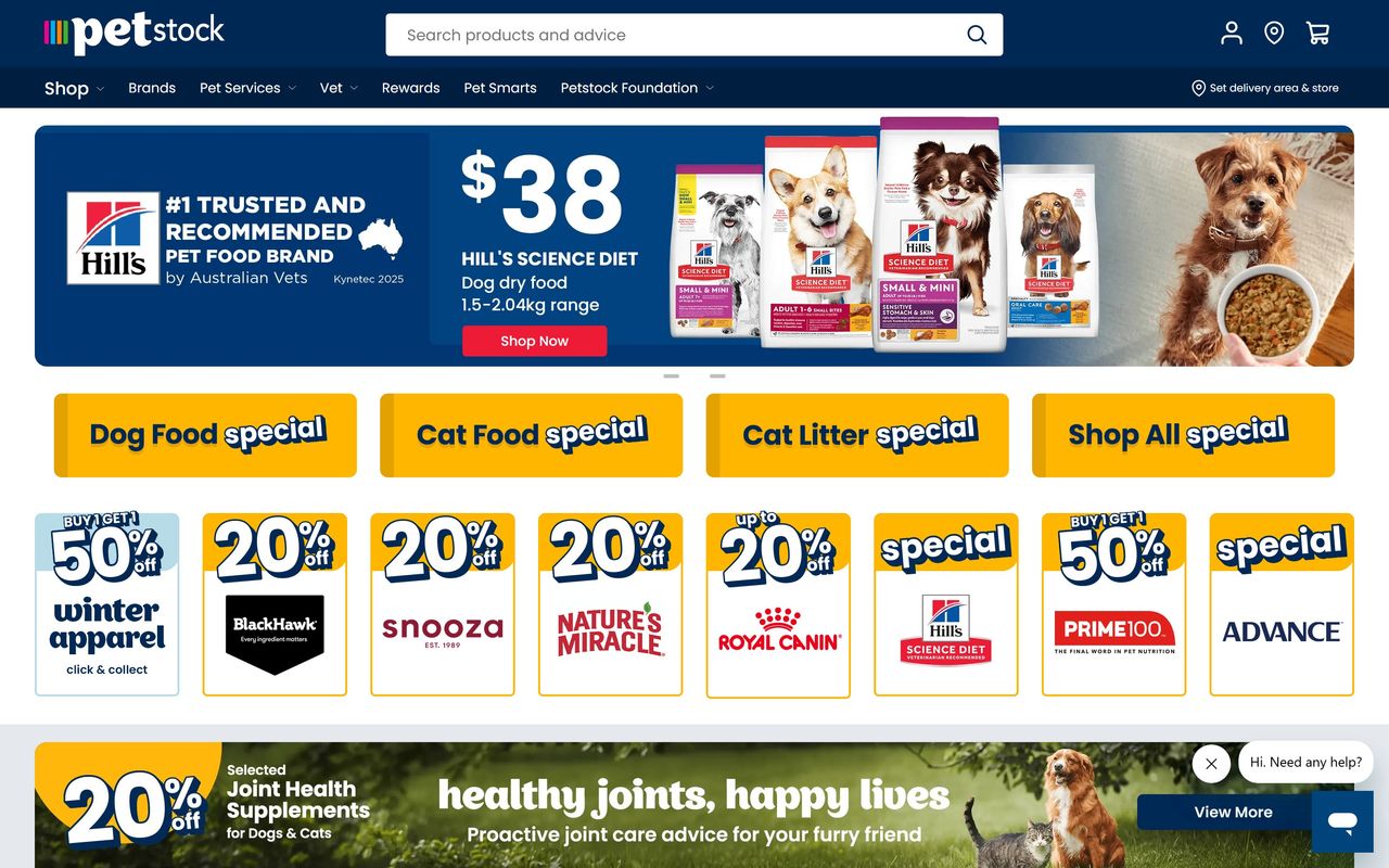 PETstock screenshot