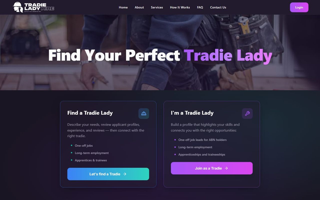 Tradie Lady Hire screenshot
